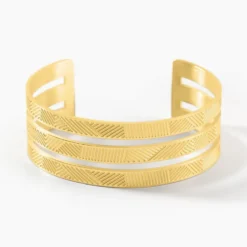 Bracelet Jonc Acier Dore Sirine