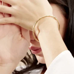 Bracelet Jonc Anaisaae Torsade Or Jaune