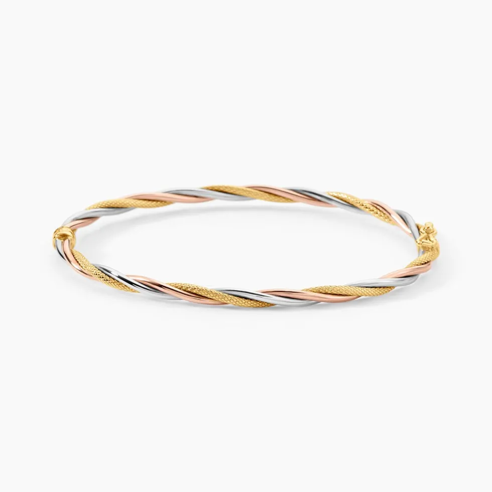 Bracelet Jonc Anaisaae Torsade Or Tricolore