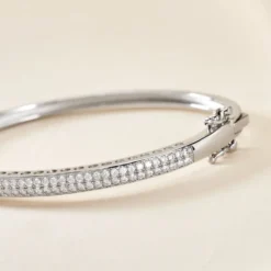 Bracelet Jonc Clélya Argent Blanc Oxyde De Zirconium