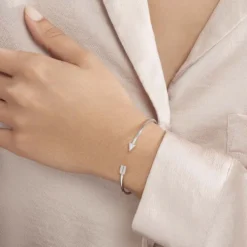Bracelet Jonc Danae Argent Blanc Oxyde De Zirconium