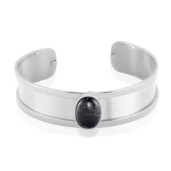 Bracelet Jonc Eline Acier Blanc Pierre De Synthese