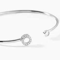 Bracelet Jonc Elorie Argent Blanc Oxyde De Zirconium
