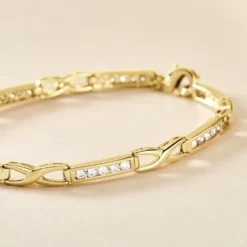 Bracelet Jonc Epiphanieae Plaqué Or Jaune Oxyde De Zirconium