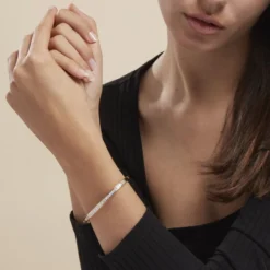 Bracelet Jonc Frieda Plaqué Or Jaune Oxyde De Zirconium