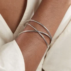 Bracelet Jonc Hugoline Argent Blanc