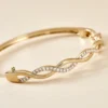 Bracelet Jonc Imae Plaqué Or Jaune Oxyde De Zirconium