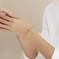 Bracelet Jonc Imae Plaqué Or Jaune Oxyde De Zirconium