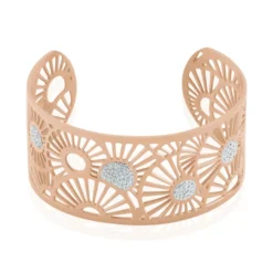 Bracelet Jonc Imagine Florette Strass Acier Rose Strass
