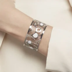 Bracelet Jonc Imagine Florette Strass Acier Blanc Strass