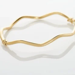 Bracelet Jonc Jennie Ondule Or Jaune