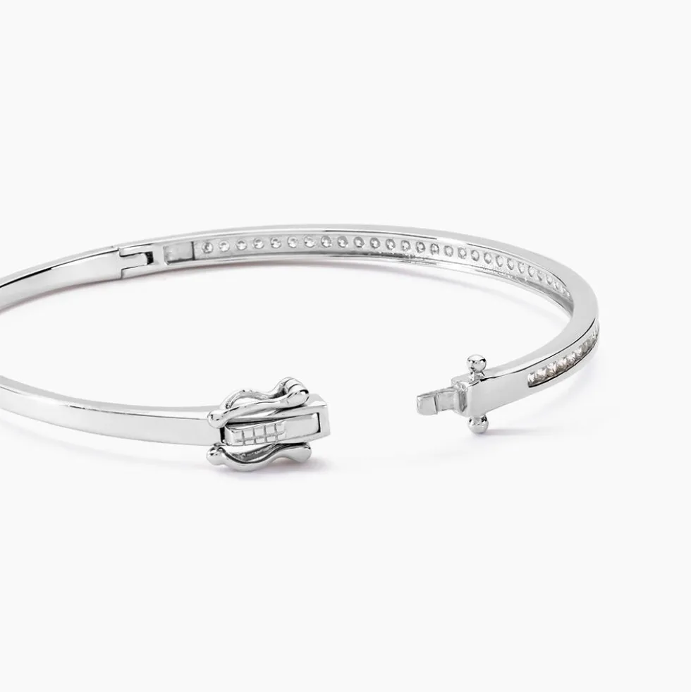 Bracelet Jonc Laurianne Argent Blanc Oxyde De Zirconium