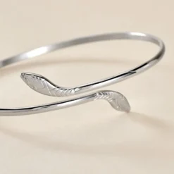 Bracelet Jonc Maisha Argent Blanc