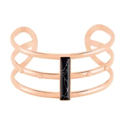 Bracelet Jonc Medina Acier Rose Pierre De Synthese