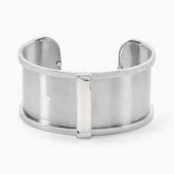Bracelet Jonc Melvyna Acier Blanc Pierre De Synthese