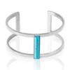 Bracelet Jonc Merylie Acier Blanc Pierre De Synthese