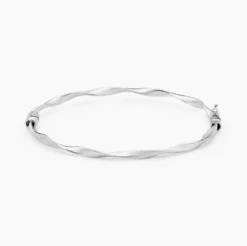 Bracelet Jonc Nathaelae Argent Blanc