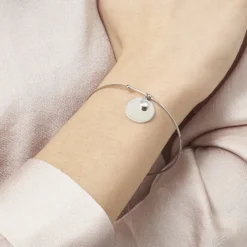 Bracelet Jonc Paula Argent Blanc Oxyde De Zirconium