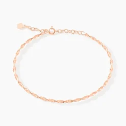 Bracelet Jonc Twist Argent Rose