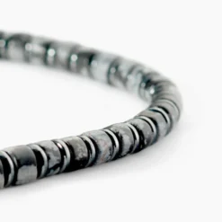 Bracelet Jourdan Acier Blanc Obsidienne Hématite