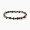 Bracelet Jourdan Acier Blanc Pierre De Synthese Bronzite