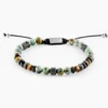 Bracelet Jourdan Archimedes Acier Argenté Oeil De Tigre Turquoise