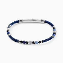 Bracelet Jourdan Arttu Acier Argenté Sodalite Agate
