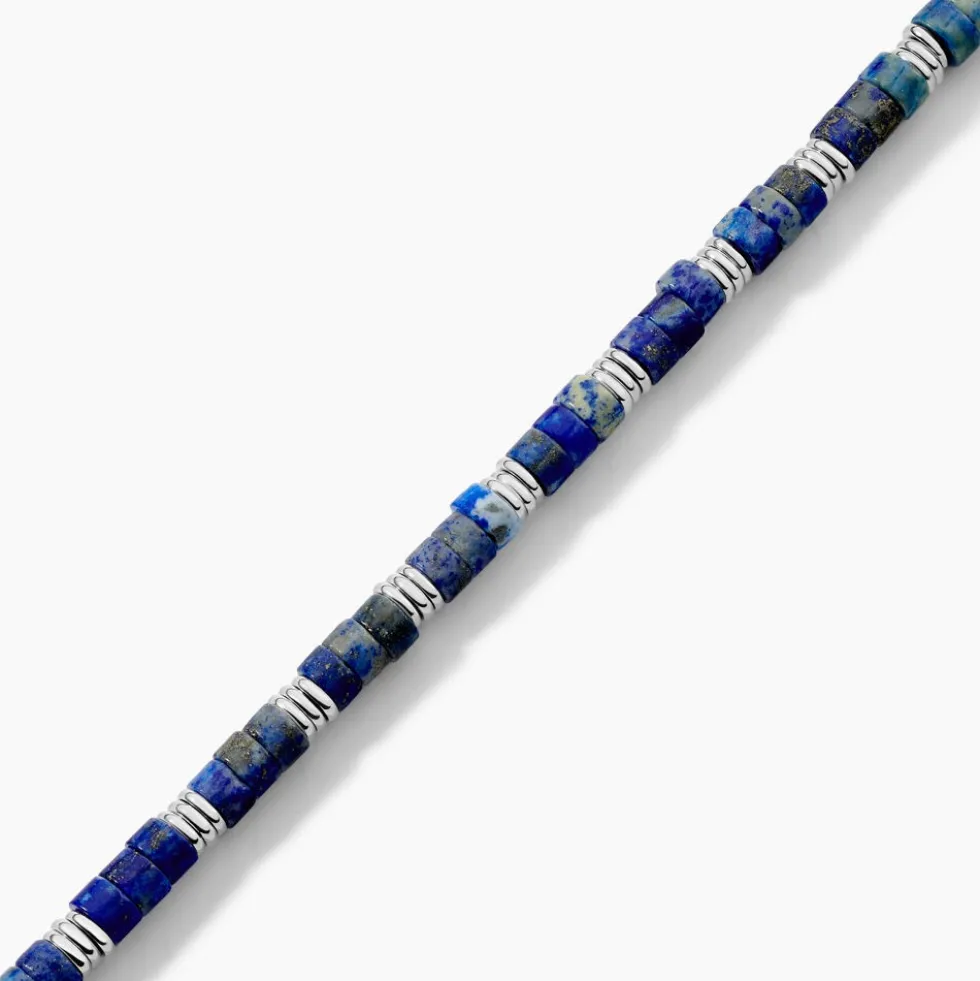 Bracelet Jourdan Arttu Acier Argenté Lapis Lazuli