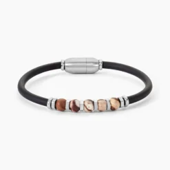 Bracelet Jourdan Caoutchouc Noir Agate