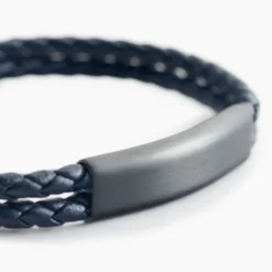 Bracelet Jourdan Come Cuir Bleu