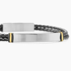Bracelet Jourdan Cuir De Vache Noir