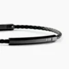 Bracelet Jourdan Cuir De Vache Noir Diamant Synthétique