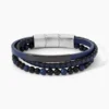 Bracelet Jourdan Hercule Cuir Multicolore Onyx Lapis Lazuli