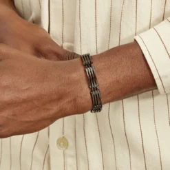 Bracelet Jourdan Homme Rio Acier Noir