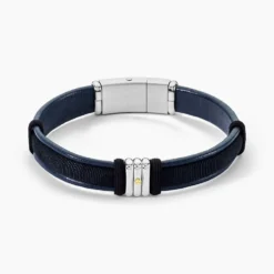 Bracelet Jourdan Orso Cuir Bleu