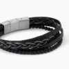 Bracelet Jourdan Tex Cuir Noir Onyx