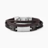 Bracelet Jourdan Thasos Cuir Noir Et Marron