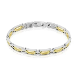 Bracelet Jourdan Wild Acier Blanc Et Jaune