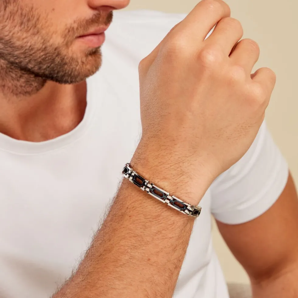 Bracelet Jourdan Wild Acier Blanc Et Bleu