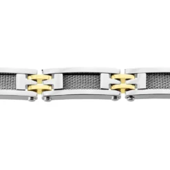 Bracelet Jourdan Zephir Acier Bicolore Dore / Blanc
