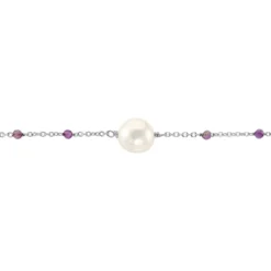 Bracelet Kerri Argent Blanc Perle De Culture Améthyste