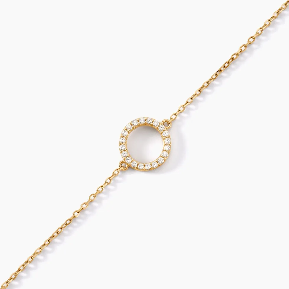 Bracelet Lim Or Jaune Oxyde De Zirconium