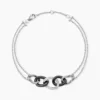 Bracelet Link Argent Blanc Céramique Et Oxyde De Zirconium