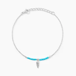Bracelet Lottie Argent Blanc Turquoise