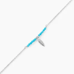 Bracelet Lottie Argent Blanc Turquoise