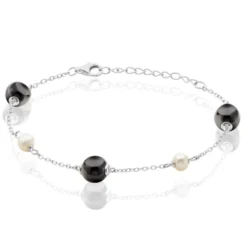 Bracelet Lucia Cera Argent Blanc Perle De Culture Et Céramique