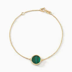 Bracelet Lucky Gems Or Jaune Malachite