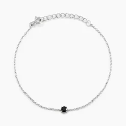 Bracelet Lylwenn Argent Blanc Oxyde De Zirconium Noir