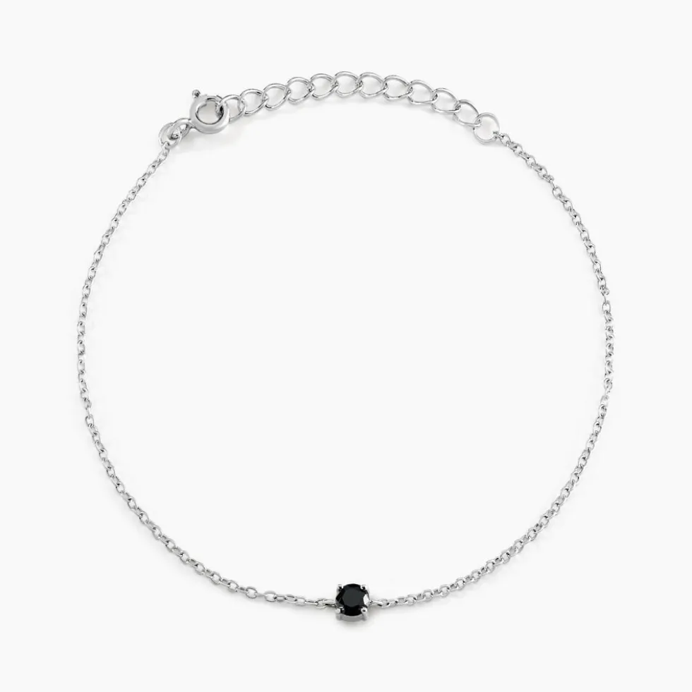 Bracelet Lylwenn Argent Blanc Oxyde De Zirconium Noir