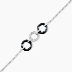 Bracelet Magalie Argent Blanc Céramique Et Oxyde De Zirconium
